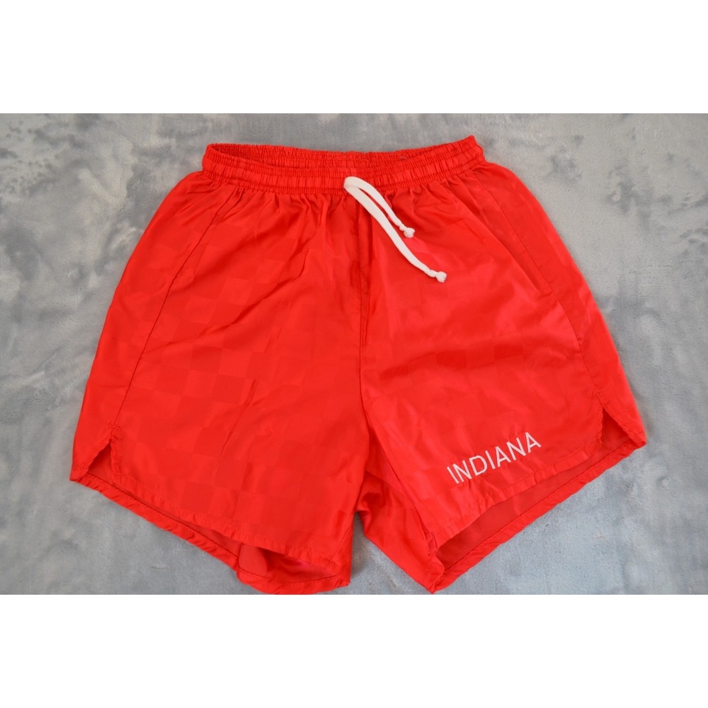 Vintage 90s University Of Indiana Hoosiers Red Checkered Shorts Size M Waist 24"